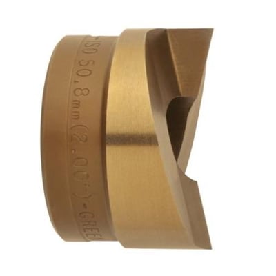 37 mm stempel i messing med mærkat "ISO 50,8mm (2.00")", klar til brug i SLUG-SPLITTER® hulstanser til rustfrit stål.