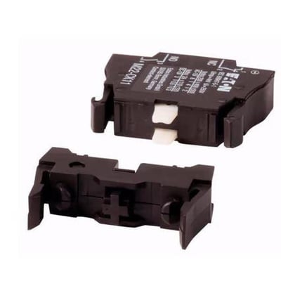 Eaton hjælpekontakt med 1 N/O og 1 N/C kontakt, 6 A, 230 V AC, mærket AUX1NO+1NC-BOX012.