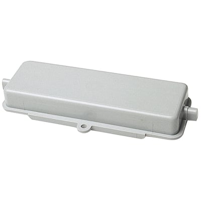 Procon multistik blinddæksel B24 med langsgående låsebøjle, fremstillet i grå pulverlakeret aluminium.