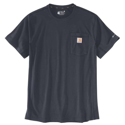 Mørkegrå Carhartt Force T-shirt i størrelse M med korte ærmer, rund hals og brystlomme med logo.