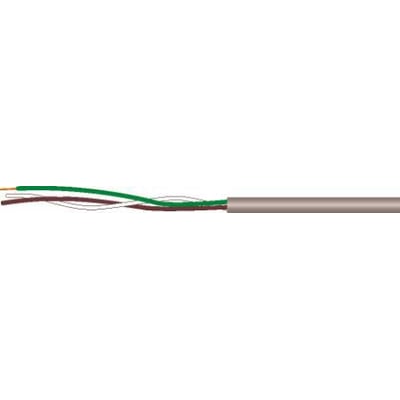 Fleksibel multikabel 2X0,14 med to farvede ledere, brun og grøn, på isoleringsmateriale.