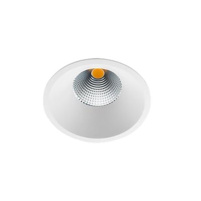 SG Armaturen Soft Slim downlight i hvid med 42 graders lysspredning og en justerbar farvetemperatur fra 2000-2800K.