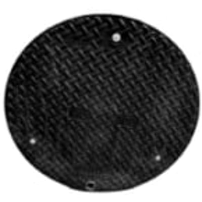 NID 600 mm rundt dæksel i komposit med fjerderlås og 40 tons belastningsevne, viser diamantmønster og monteringshuller.