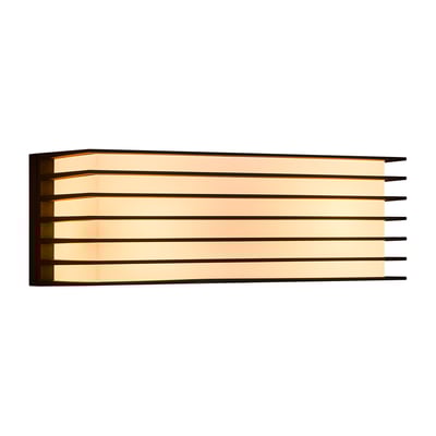 Vinklet visning af Nordlux Fluctus 28 væglampe i sort metal med lysende paneler.