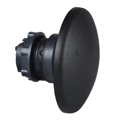 Schneider Electric Harmony Style 5 paddetryk i sort kunststof med Ø60 mm halvkugleformet hoved og fjeder-retur.
