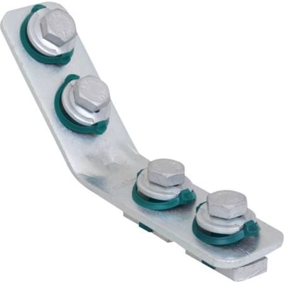 Walraven Rapidstrut 135° vinkel i varmgalvaniseret BUP 1000 materiale med formonterede M10 bolte og grønne skiver.