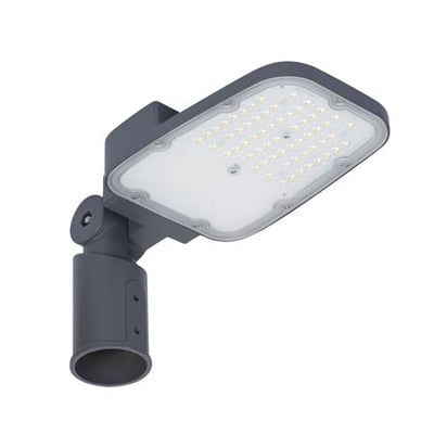 LEDVANCE Streetlight Area S 30 W vejarmatur med afrundet, mørkegråt armaturhus, synligt LED-panel og mastemontering.