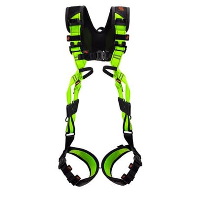 FallSafe LITE FS242 sele i neon gul og sort med polstring på skuldre, ryg og lår samt justerbare stropper og spænder.