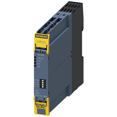 Siemens SIRIUS 3SK1 sikkerhedsrelæ med skrueterminaler, 24VDC, der viser de elektroniske aktiveringskredsløb og enhederne.