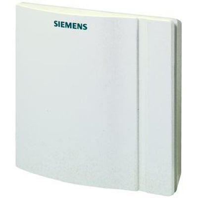Siemens RAA11 elektromekanisk rumtermostat i hvid plast med tydeligt Siemens logo på den øverste venstre side.