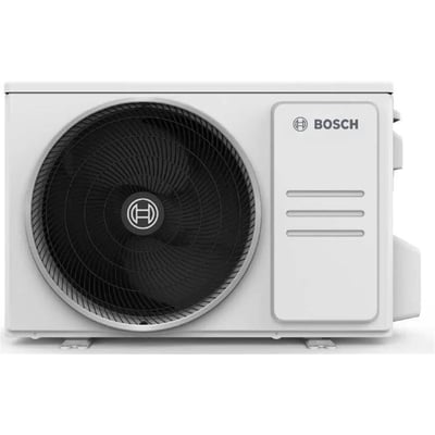 Bosch Climate 3000i udedel til luft/luft varmepumpe med 5,3 kW kølekapacitet i hvid, moderne design.