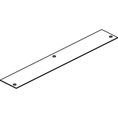 Cubic Cu-mini stål flange 4502-0401, en lang, flad stålplade med tre forborede huller.