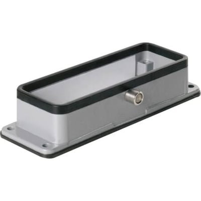 Weidmüller chassishus i størrelse 8 til HDC industristik, med plads til 1 bøjle og en grå aluminiumskonstruktion.