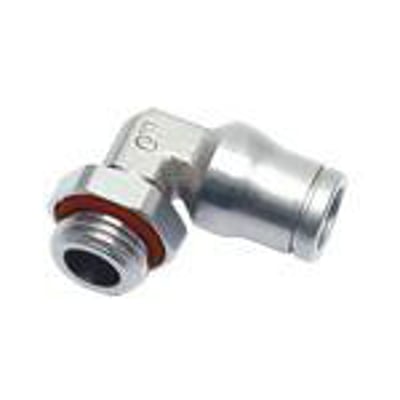 Parker Legris vridbar vinkel 3699 med 6mm metrisk og G1/8 BSPP gevind i forniklet messing.