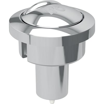 Komplet Ifö Cera trykknap type 240 i blankforkromet finish med Ifö logo, designet til dobbeltskyl.