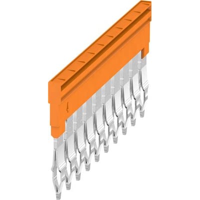 Weidmüller Fjederlaske ZQV 4N/10, 10-polet i orange med PUSH IN teknologi og 4 mm2 dimension.
