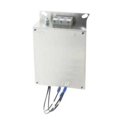 Omron MX dimension RFI-filter AX-FIM3005-SE-V1, 5A 400VAC trefaset filter med tilslutningspunkter og ledningsudgang.