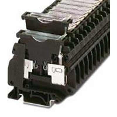 Phoenix Contact USIG sikringsrækkeklemme til 0,5-16 mm² ledere, bredde 10,2 mm, sort plast uden sikringsholder.