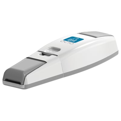 Ansell Lighting OCTO Casambi 200W controller i hvid og grå plast med Casambi logo, klar til Triac dæmpbar belysning.