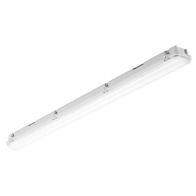 Philips Lighting Polo IP66 LED-armatur i grå, 1277 mm langt, med prismatisk afskærmning og 34 W effekt.