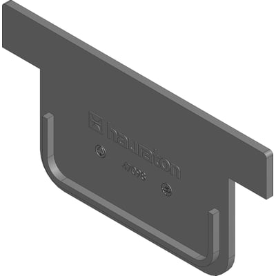 NID lukket endevæg i mørkegrå, 160 x 95 mm, med præget logo og varenummer 47098.