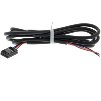 Omron photomicro sensorstik med 2 meter kabel, sort gummi og synlige farvede ledere.