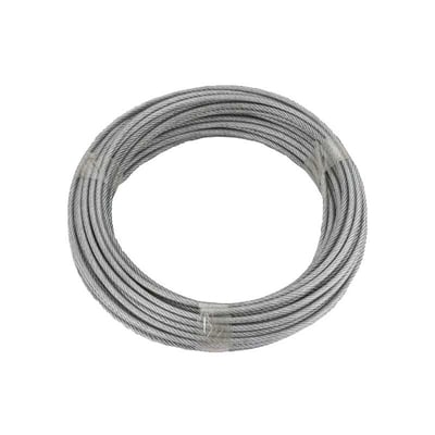 Roliba elgalvaniseret, nylonforstærket stålwire med diameter 3,2-4,1 mm ligger oprullet i en sølvgrå spole.