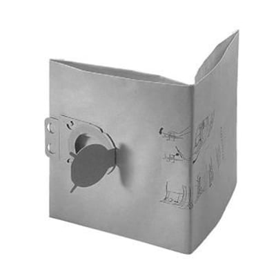 Baier støvsugerpose i 3-lags fleece til BSS406, viser en enkelt pose med monteringsstykke og trykte installationsinstruktioner på siden.