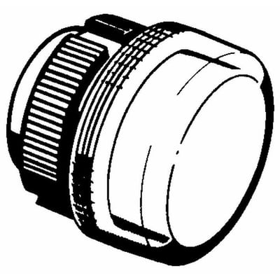 Schneider Electric lampehoved ZA2BV07 med klar linse og räfflad monteringsring, velegnet til BA9s glødelamper og XAC hængetryk.