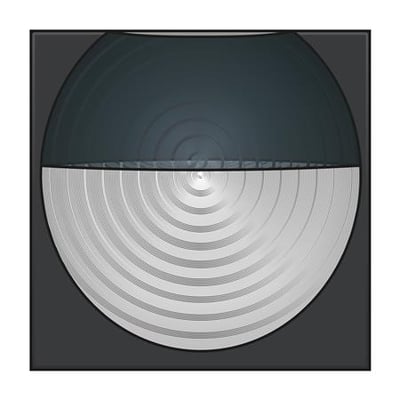 Niko bevægelsessensor i sort, vist forfra med et halvcirkelformet, mønstret dæksel der dækker den øverste halvdel.