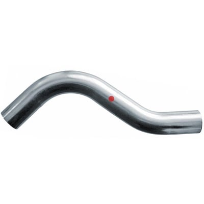 Unico forzinket overbøjning til 15 mm rør med to nippelender og en rød markering. Bruges i varme-, køle- og industrianlæg.