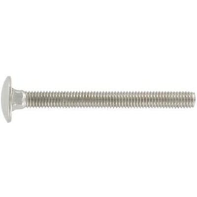 Bræddebolt M8x140 i A2 rustfrit stål, DIN 603 standard, med glat rund hoved og firkantet hals.