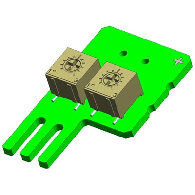 Siemens SIMATIC S7-1200 SIM1274 analog simulator med 2 potentiometer input på grønt printkort.
