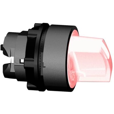 Schneider Electric drejegreb ZB5AK1343 i sort plast med rød LED-lys og 3 faste positioner.