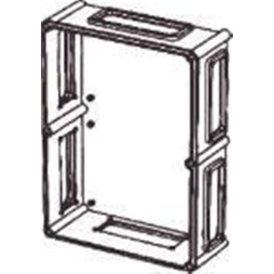 Teknisk skitse af Fibox EK SOLID kassebund, der viser dens modulopbygning og dimensioner.