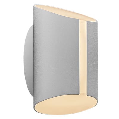 Nordlux Grip Smart udendørs LED-væglampe i hvid med buet form og lys, der stråler ud foroven og forneden.