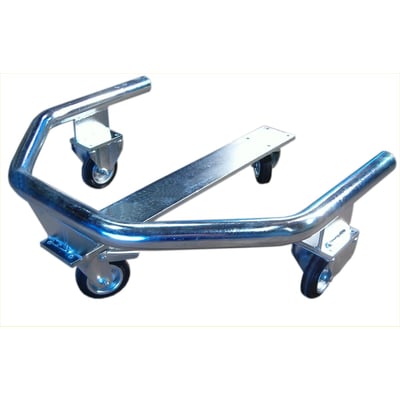 Nimatic Drum Trolley vognen er udført i blankpoleret metal og har fire drejelige hjul til nem manøvrering af 200-215 liter tønder.