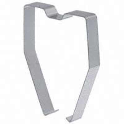 Omron holdeclips i metal, designet til LY/MY relæer og PT/PY-stik, præsenteret på hvid baggrund.