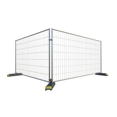Robust byggepladshegn fra Materielhuset, 350 x 200 cm, med galvaniseret metalramme og net.