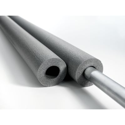 NMC Climaflex rørisolering i grå polyethylen skum til 35x20 mm rør, vist i et par på hvid baggrund.