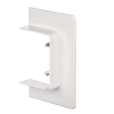 Schneider Electric OL45 vægflange i polar hvid, 75 x 55 mm, fremstillet af PC/ABS, vist med en 45 mm frontåbning for moduler.