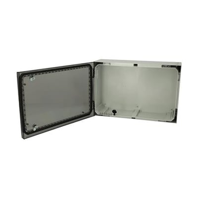 ARCA vægskab model 406021T, 400 x 600 x 210 mm, vist åbent med den transparente dør slået ud til siden.