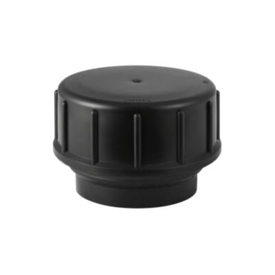 Geberit PE-HD slutmuffe i sort plast med en diameter på 75 mm, ideel til afløbsledninger.