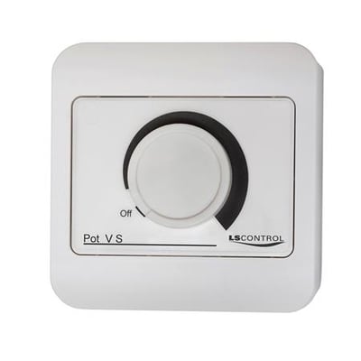 LS Control Regulator Pot V S med afbryder til regulering af 0-10VDC, vist på hvid baggrund.