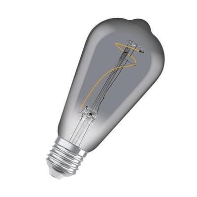 Ledvance 1906 Edison Smoke Single Fil LED-pære med røgfarvet glas og E27 sokkel, 3,4W, 100lm.