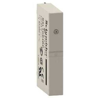 Schneider Electric RSL1AB4ND relæ, 1 C/O, 6A, 60V DC, med tydeligt logo og mærkninger på en neutral baggrund.