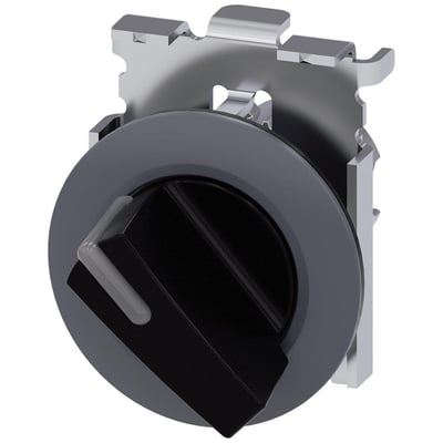 Siemens Sirius ACT omskifter med 30mm diameter i mat sort metal og lysende greb.