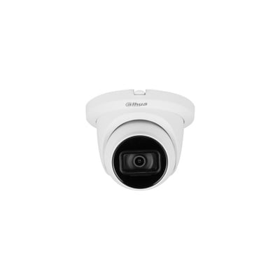 Dahua 4MP Eyeball AI kamera med fast 2.8mm objektiv, IR op til 50m og WDR 140dB, vist på hvid baggrund.