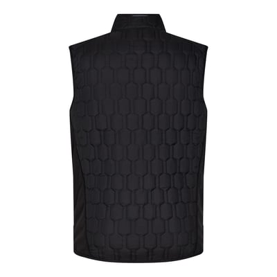 Engel 5370-604 vest i sort, størrelse 3XL, med et unikt quiltet hexagon-mønster på bagsiden.