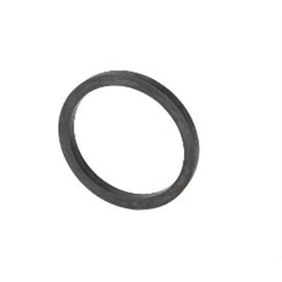 Enkel sort Viton pakning til levnedsmiddelunioner med DN mål 50 og en rørdimension på 51 mm, vist isoleret på hvid baggrund.